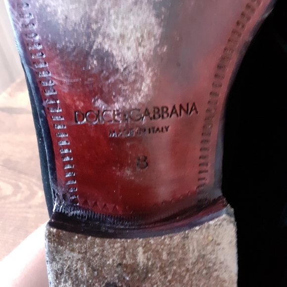 Dolce & Gabbana - RUNWAY Baroque Velvet Shoes Black/Red-8 - Picture 12 of 13